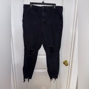 American Eagle Outfitters Size 20 Black Distressed Jeans Curvy Super Hi Rise